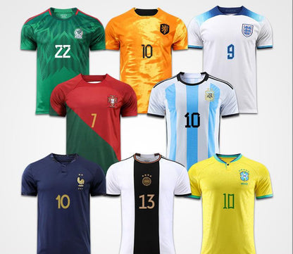 Wholesale 2022 Qatar World Cup national team Argentina Messi France Brazil jersey single top soccer uniform